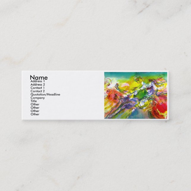 ITALIAN CARNIVAL /Dance ,Music,Theatre Artist Mini Business Card (Front)