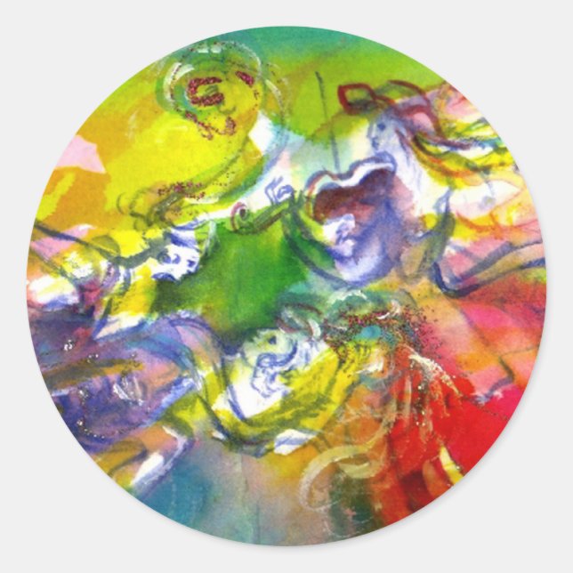 ITALIAN CARNIVAL / Dance,Music,Theatre Classic Round Sticker (Front)
