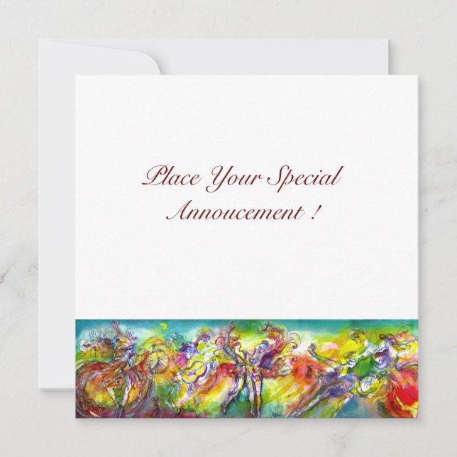 ITALIAN CARNIVAL Masquerade Ball,Dance and Music Announcement (Front)