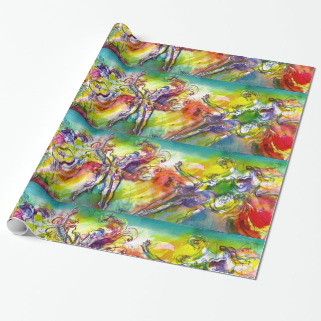 ITALIAN CARNIVAL / Venetian Masquerade,Dance Music Wrapping Paper (Unrolled)