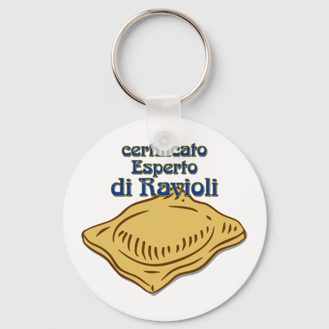 Italian Certificato Esperto di ravioli Pasta Quote Key Ring (Front)