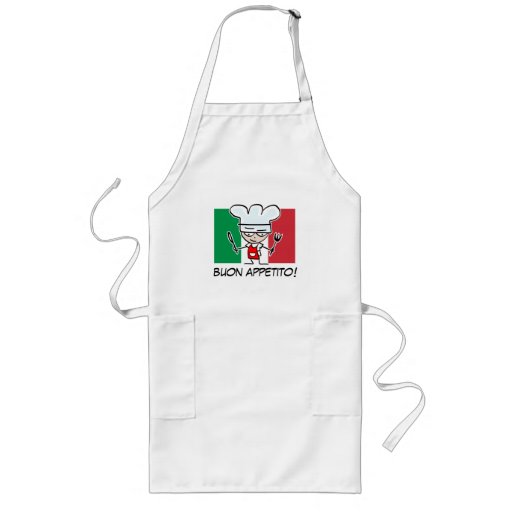 Image of Italian chef BBQ apron with flag of Italy.