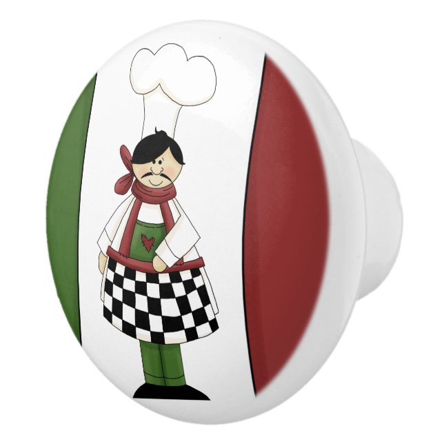 Italian Chef cartoon ceramic knob (Right)