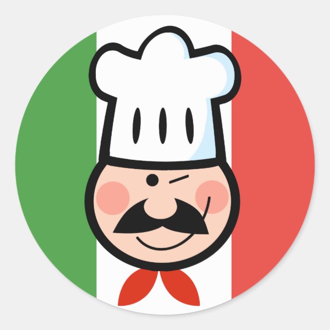 Italian Chef Classic Round Sticker (Front)