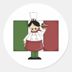 Italian Chef - Customisable Classic Round Sticker