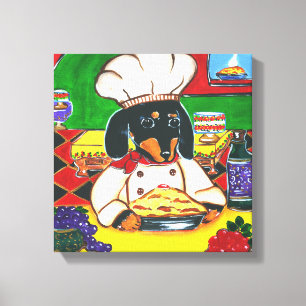 ITALIAN CHEF DACHSHUND CANVAS PRINT