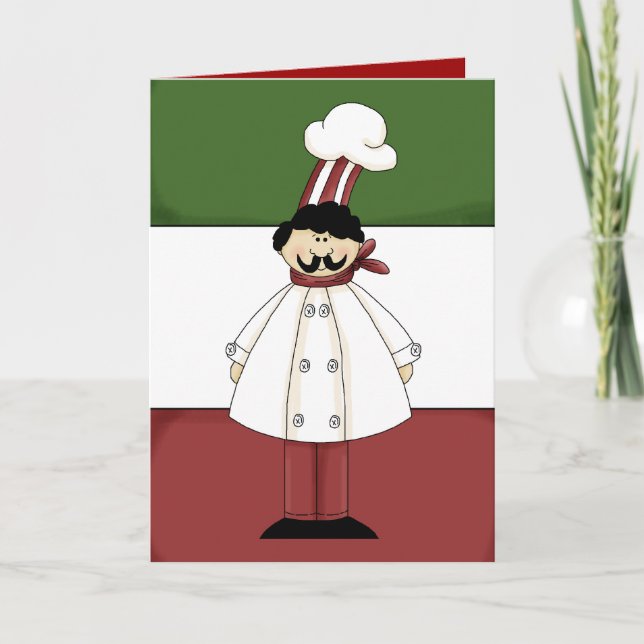 Italian Chef fun cartoon greeting card (Front)