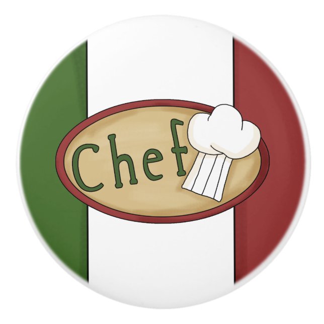 Italian Chef Hat Ceramic Knob (Front)