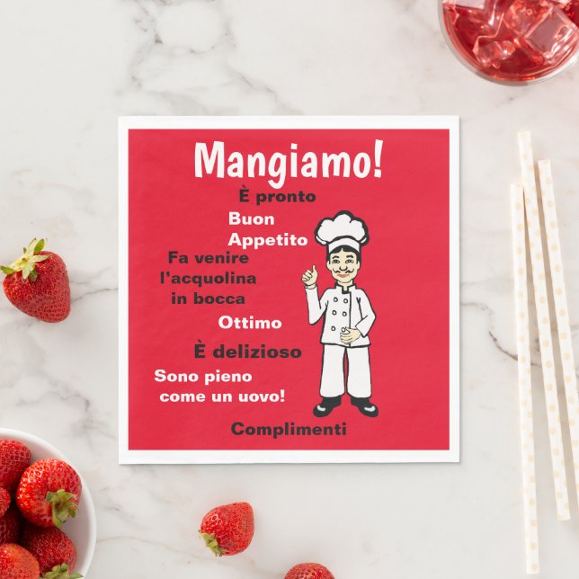 Italian Chef - Mangiamo Napkin (Insitu)