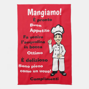 Italian Chef - Mangiamo Tea Towel