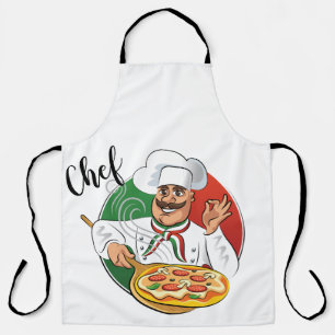 Italian chef's table pizzaiolo with Italian backgr Apron