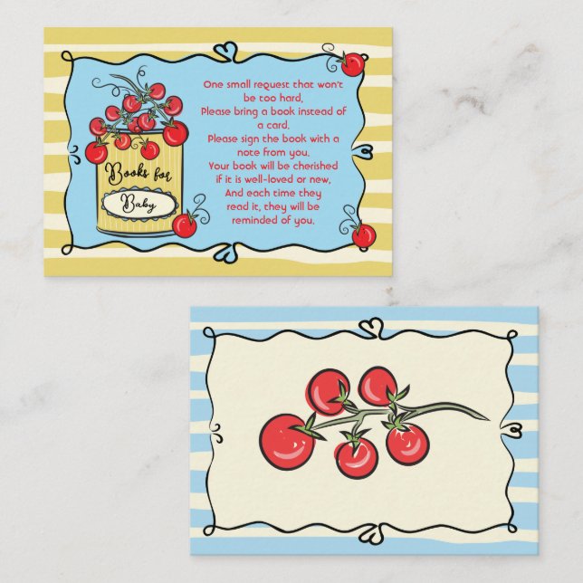 Italian Cherry Tomato Books for baby Enclosure Card (Front/Back)