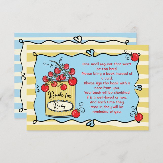 Italian Cherry Tomato Books for baby Invitation (Front/Back)