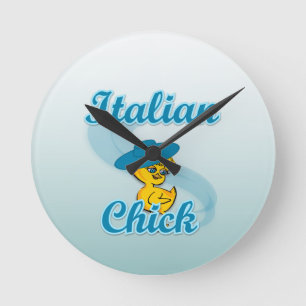 Italian Chick #3 Round Clock