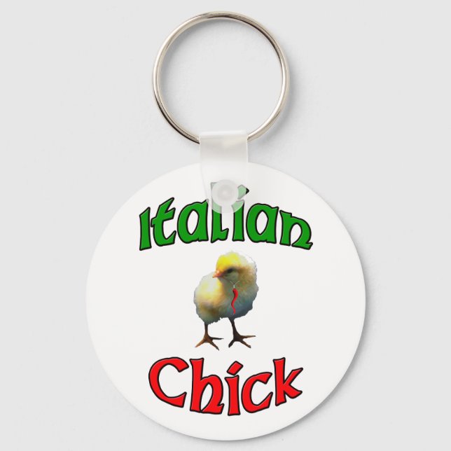 Italian Chick with Horn Key Ring (Front)