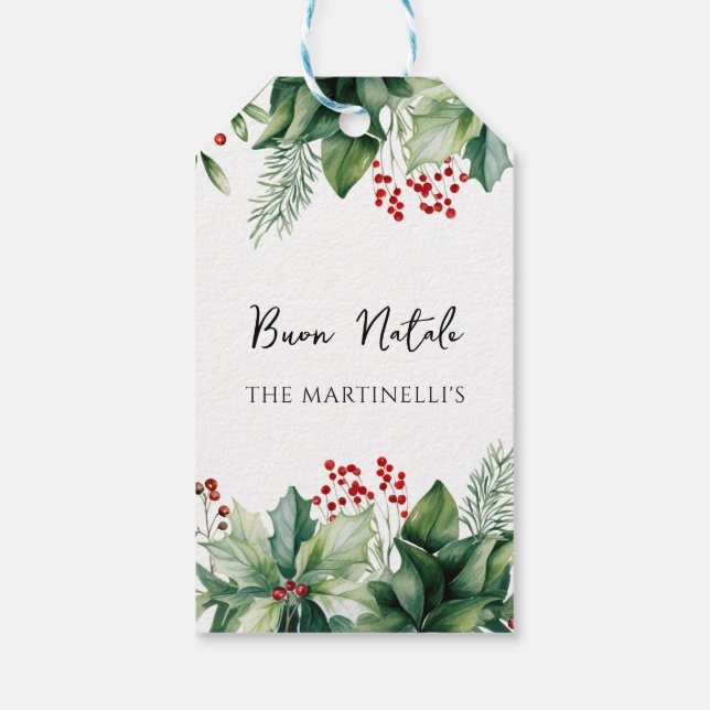 Italian Christmas Buon Natale  Gift Tags (Back)