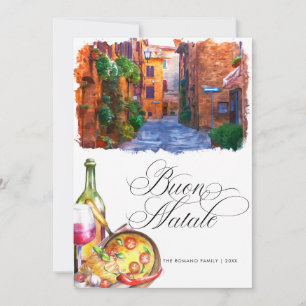Italian Christmas Buon Natale Modern Photo Holiday Card