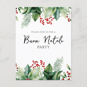 Italian Christmas Buon Natale Party Holiday Postcard