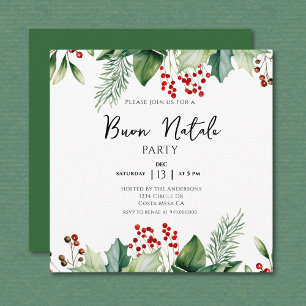 Italian Christmas Buon Natale Party Invitation