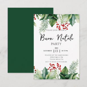 Italian Christmas Buon Natale Party Invitation