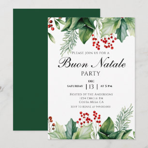 Italian Christmas Buon Natale Party Invitation