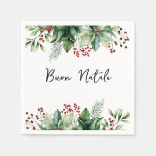 Italian Christmas Buon Natale Party Napkin