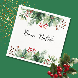 Italian Christmas Buon Natale Party Napkin