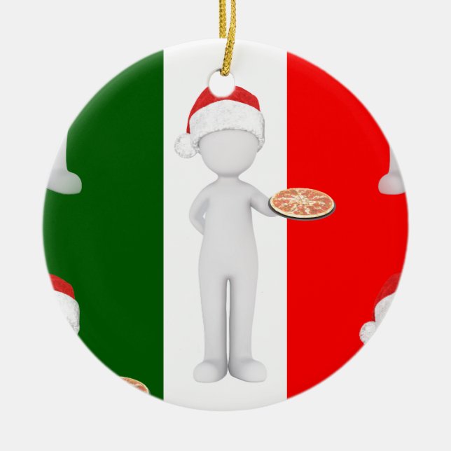 italian christmas ceramic tree decoration (Front)