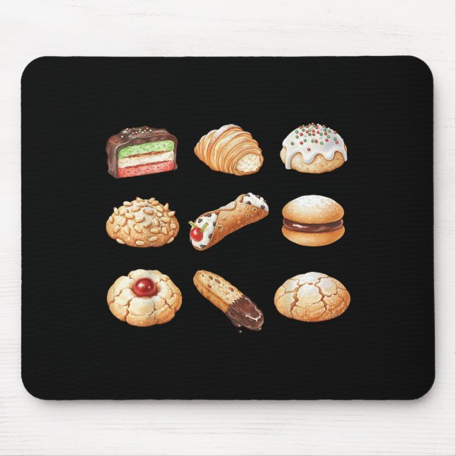 Italian Christmas Cookie Xmas Holiday Men Women Ki Mouse Mat (Front)