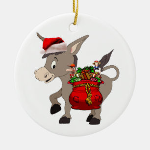 Italian Christmas Donkey Ceramic Tree Decoration