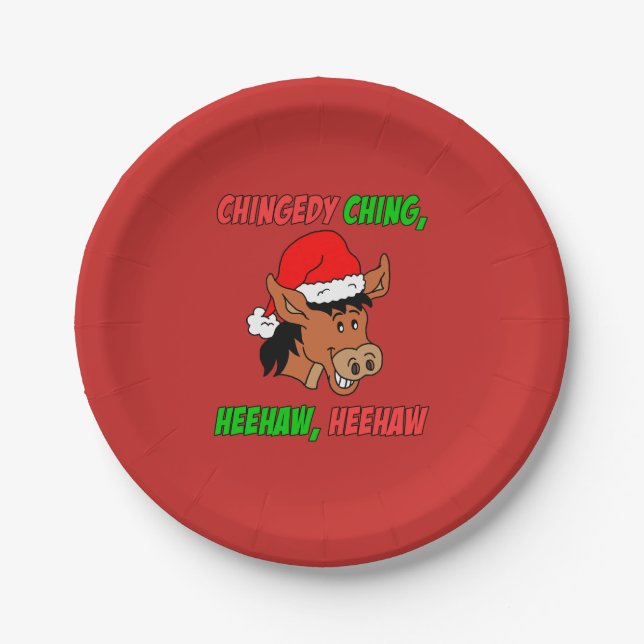Italian Christmas Donkey Holiday Paper Plate (Front)
