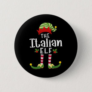 Italian Christmas Elf Matching Pajama X-mas Party 6 Cm Round Badge