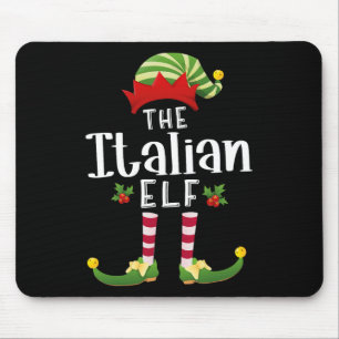 Italian Christmas Elf Matching Pajama X-mas Party Mouse Mat