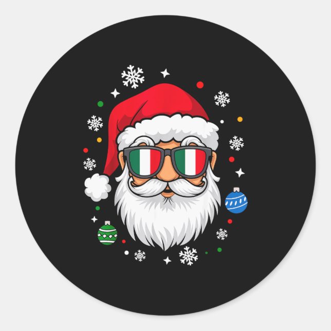 Italian Christmas Pajama Funny Italian Matching Fa Classic Round Sticker (Front)