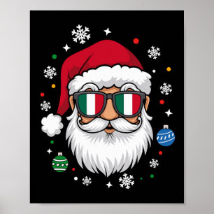 Italian Christmas Pajama Funny Italian Matching Fa Poster