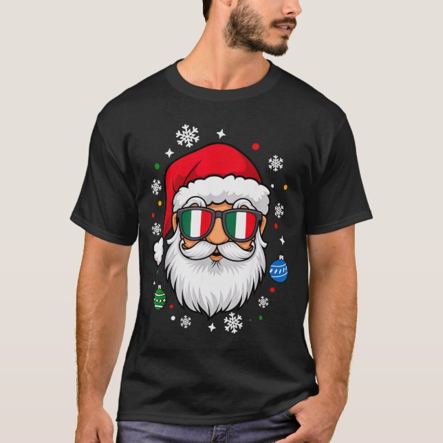 Italian Christmas Pajama Funny Italian Matching Fa T-Shirt (Front)