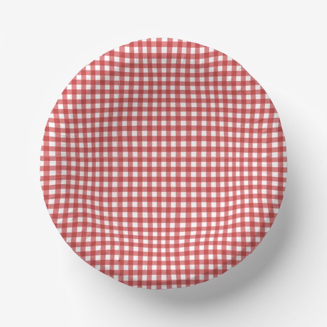 Italian Ciao Baby Red Checkered Baby Shower  Paper Plate (Front)