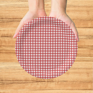 Italian Ciao Baby Red Chequered Baby Shower Paper Plate