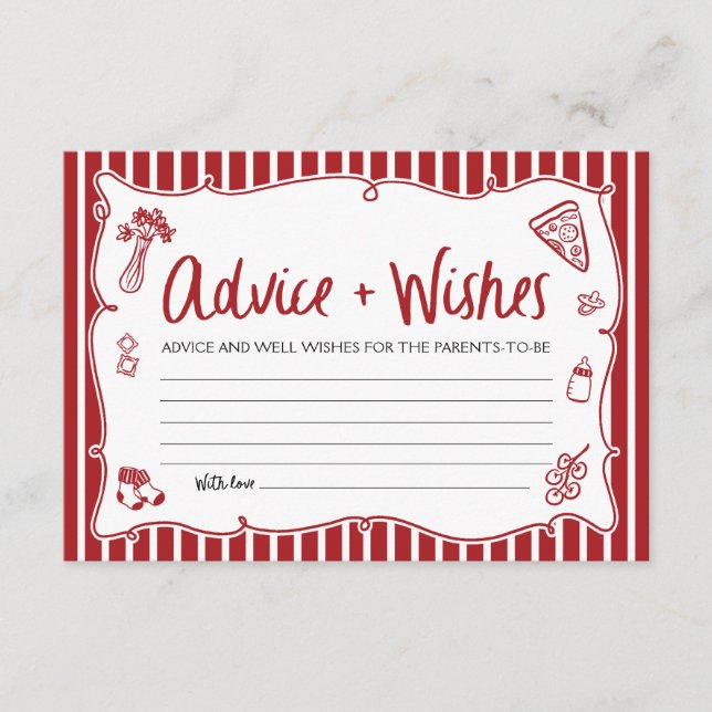Italian Ciao Bambino Advice and Wishes Baby Shower Enclosure Card (Front)