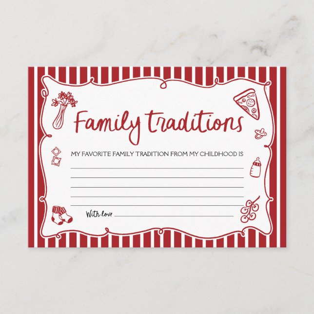 Italian Ciao Bambino Family Traditions Baby Shower Enclosure Card (Front)