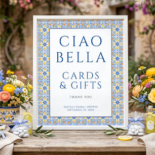 Italian Ciao Bella Cards Gifts Sign Bridal Shower