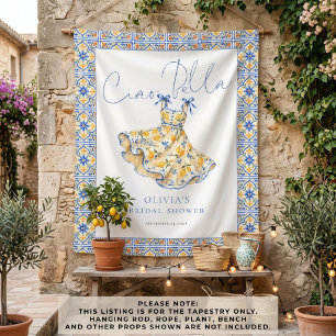 Italian Ciao Bella Fabric Sign Bridal Shower Tapestry