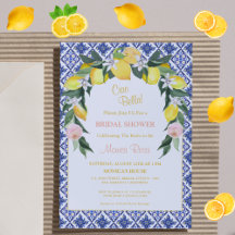 Italian Citrus Blue Tiles Summer Bridal Shower