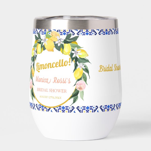 Italian Citrus Lemon Blue Tiles Bridal Shower  (Back)