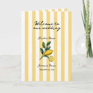 Italian Citrus Lemon Wedding Order of Service Programme