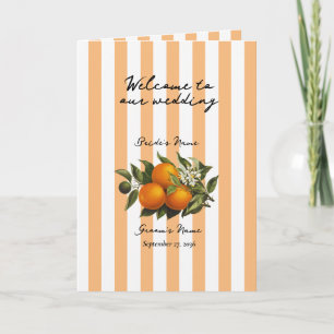 Italian Citrus Orange Wedding Order of Service Programme