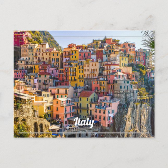 Italian City on the Mediterranean Postcard (Front)