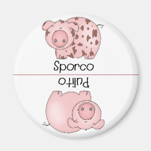 Italian Clean Dirty Dishwasher Magnet Pig