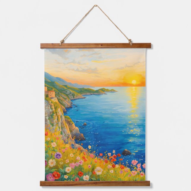 Italian Coast Art Hanging Tapestry (Front)