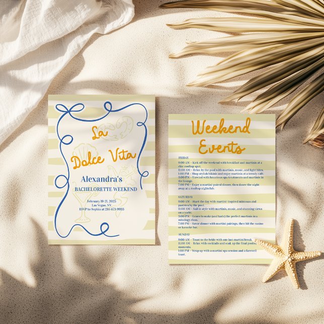Italian Coastal Bachelorette Weekend Invitation (Creator Uploaded)